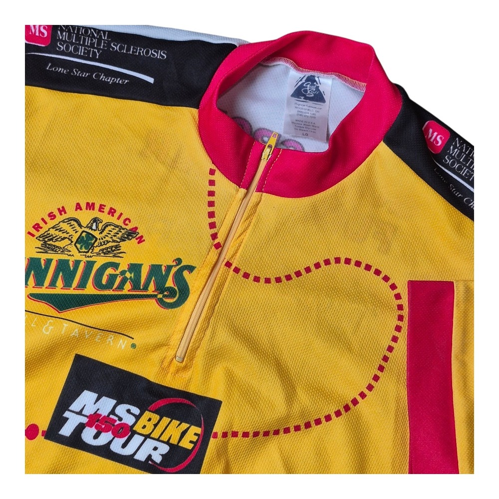 VTG MS 150 Bike Tour‎ Cycling Jersey Bennigan's Brinks Made In USA Men's L